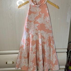 Light pink dress with flower designs